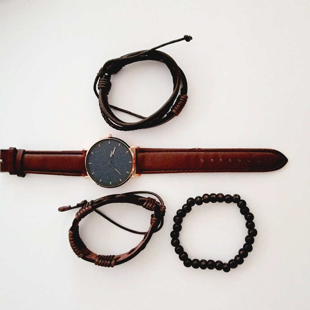 Unisex Adjustable Hemp Cord Braided Rope Wristbands Bracelets Watch Set - Picture 9 of 12